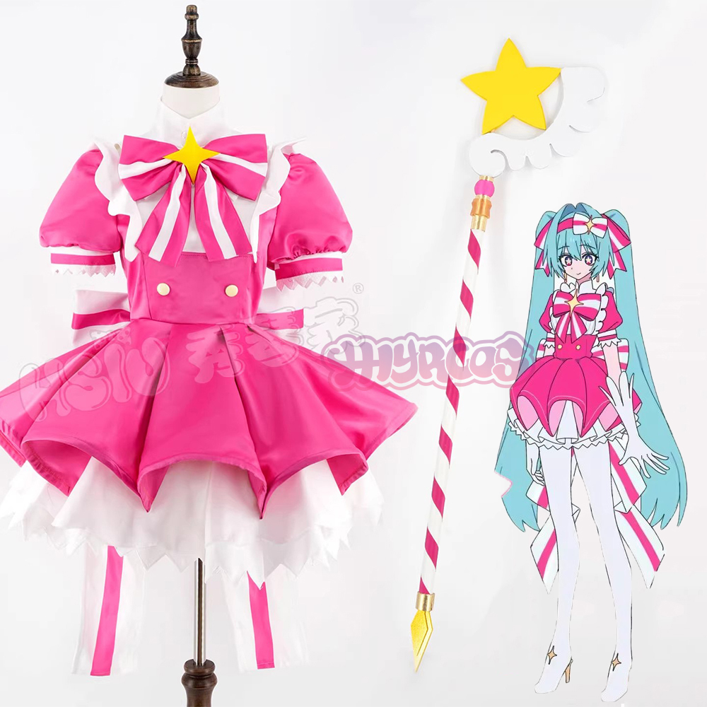 MMiku Retry 코스프레 의상 가발 핑크 드레스  - Cosplay Floating Prop 리뷰 및 가격